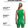 thumbnail image 3 of Exxact Sports Women’s Wrestling Singlet - Adult & Youth Sizes, High-Cut Female Powerlifting Singlet for Competition (Green, Adult 2X-Large), 3 of 7