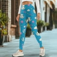 thumbnail image 4 of COEQINE Women 4-Way Stretch Yoga Pants with Pockets High Waisted Tummy Control Buttery Soft Running Workout Leggings Hip Lift Casual Tights, Cat Moon Planet Star Cloud Blue, M, 4 of 7