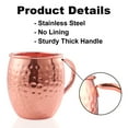 thumbnail image 2 of Moscow Mule Copper Mugs - Set of 4-100% HANDCRAFTED Solid Copper Mugs, Gift set, 2 of 7