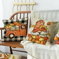 thumbnail image 6 of Fall Gnome Pumpkin Decorative Throw Pillow Covers 18x18 Set of 4, Autumn Truck Buffalo Plaid Check Porch Patio Outdoor Pillowcase, Maple Leaves Thanksgiving Farmhouse Cushion Case Home Decor, 6 of 6