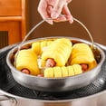 thumbnail image 4 of Cesta de vapor de cocción de arroz cesta de acero inoxidable cesta de vapor de vapor canasta de vaporizador con mango, 4 of 7