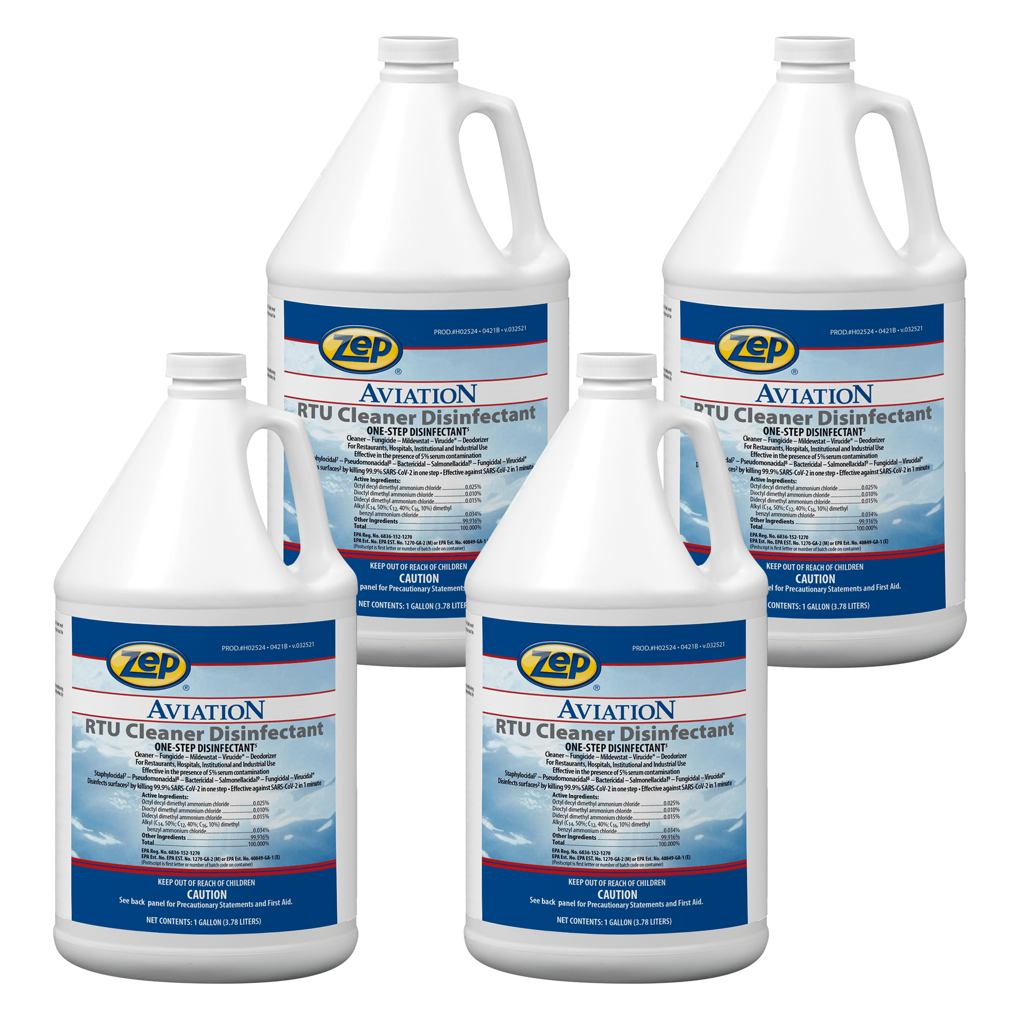 Zep Aviation RTU Cleaner & Disinfectant 1 Gallon (Case of 4) H02524