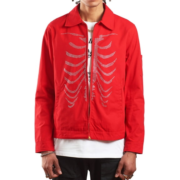 Bones Rhinestone Jacket - Red