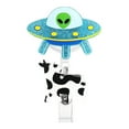 thumbnail image 6 of Cute UFO Cow Badge Reel Retractable Kawaii Badge Reel with ID Clip Funny Badge Reel for Nurse Nursing Name Tag Card Medical RN CNA Medical Assistant Gifts, 6 of 8