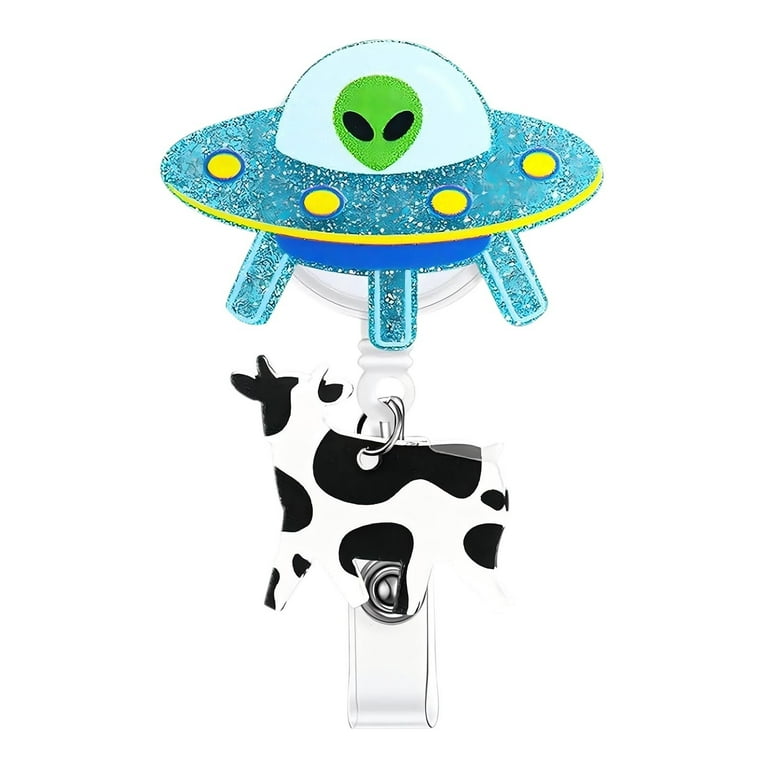 Patch UFO Con Mucca E Alieno – Ricamato Da Stirare O Cucire