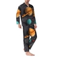 thumbnail image 2 of Lsque Solar System Paper Art Pattern Long Sleeve Pajama Set for Men - Soft 2-Piece Sleepwear and Loungewear Set with Pockets, Comfy Nightwear-Large, 2 of 7