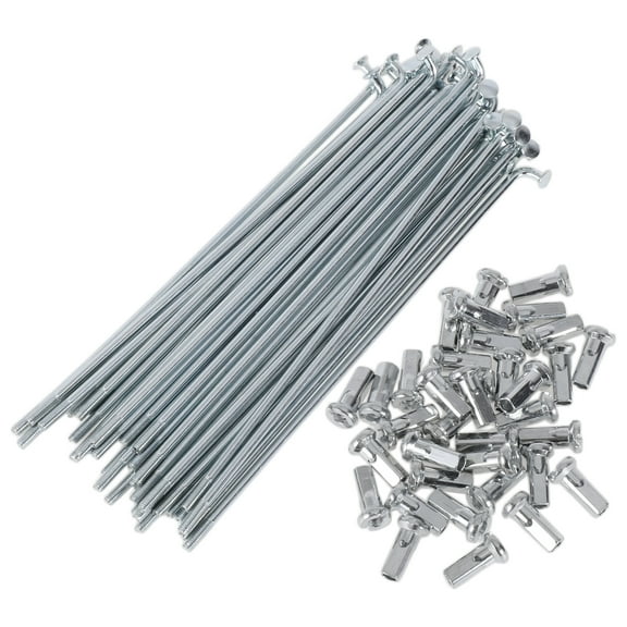 Unique Bargains 36 Set 12G Bicycle Spokes 127mm Bike Wheel Spokes 45 Steel Galvanized Silver Tone