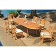 thumbnail image 4 of Grade-A Teak Dining Set: 6 Seater 7 Pc: 118" Double Extension Oval Table And 6 Osborne Chairs (2 Arm & 4 Armless Chairs) WholesaleTeak #WMDSWVm, 4 of 4