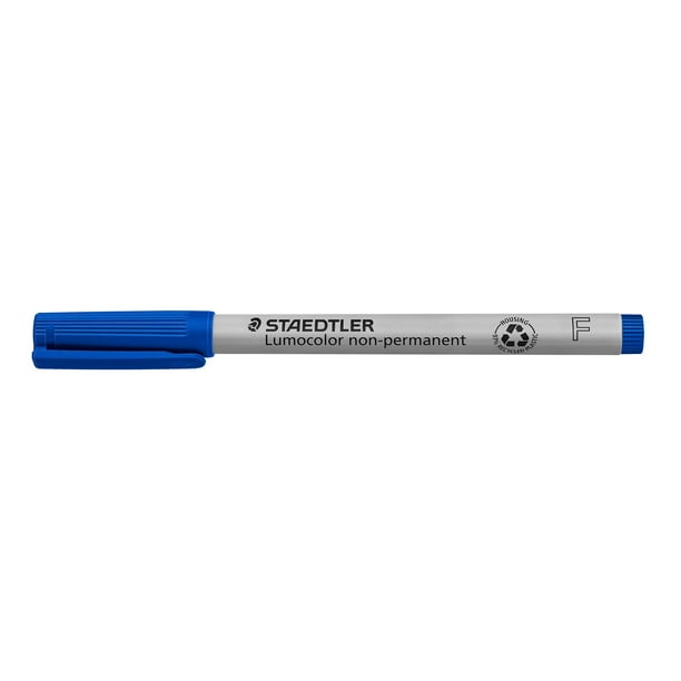 Marcador STAEDTLER Lumograph Punta Fina Recargable Azul