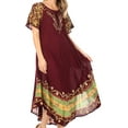 thumbnail image 4 of Sakkas Sara Batik CaftanTank Dress / Cover Up - Chocolate / Green - One Size Regular, 4 of 6
