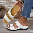thumbnail image 2 of DAFEI Women's Thick Soled Leather One Strap Hollow Out Casual Open Back Solid Color Sandals, 2 of 8