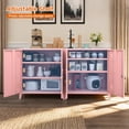 thumbnail image 2 of Metal Storage Cabinet 35.4”H Locking Storage Cabinet with 2 Adjustable Shelves and Doors, Pink Small Storage Cabinet for Home Warehouse Office Garage (Pink), 2 of 7