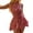 A-Red1180, variant on XIAOCHA Smocked Bodice Dress for Women Crew Neck Sleeveless Summer Party Mini Dress