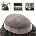 thumbnail image 3 of Lyrical Hair Toupee for Men Fine Mono Mens Toupee Human Hair Replacement Systems Monofilament with NPU Hairpiece for Man Black Brown Blonde Gray Hair Wig Unit, 3 of 7