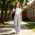 thumbnail image 5 of Girls Wide Leg Sweatpants, Casual Loose Fit Lounge Pants with Elastic Waist for School 5-16 Years, 5 of 5