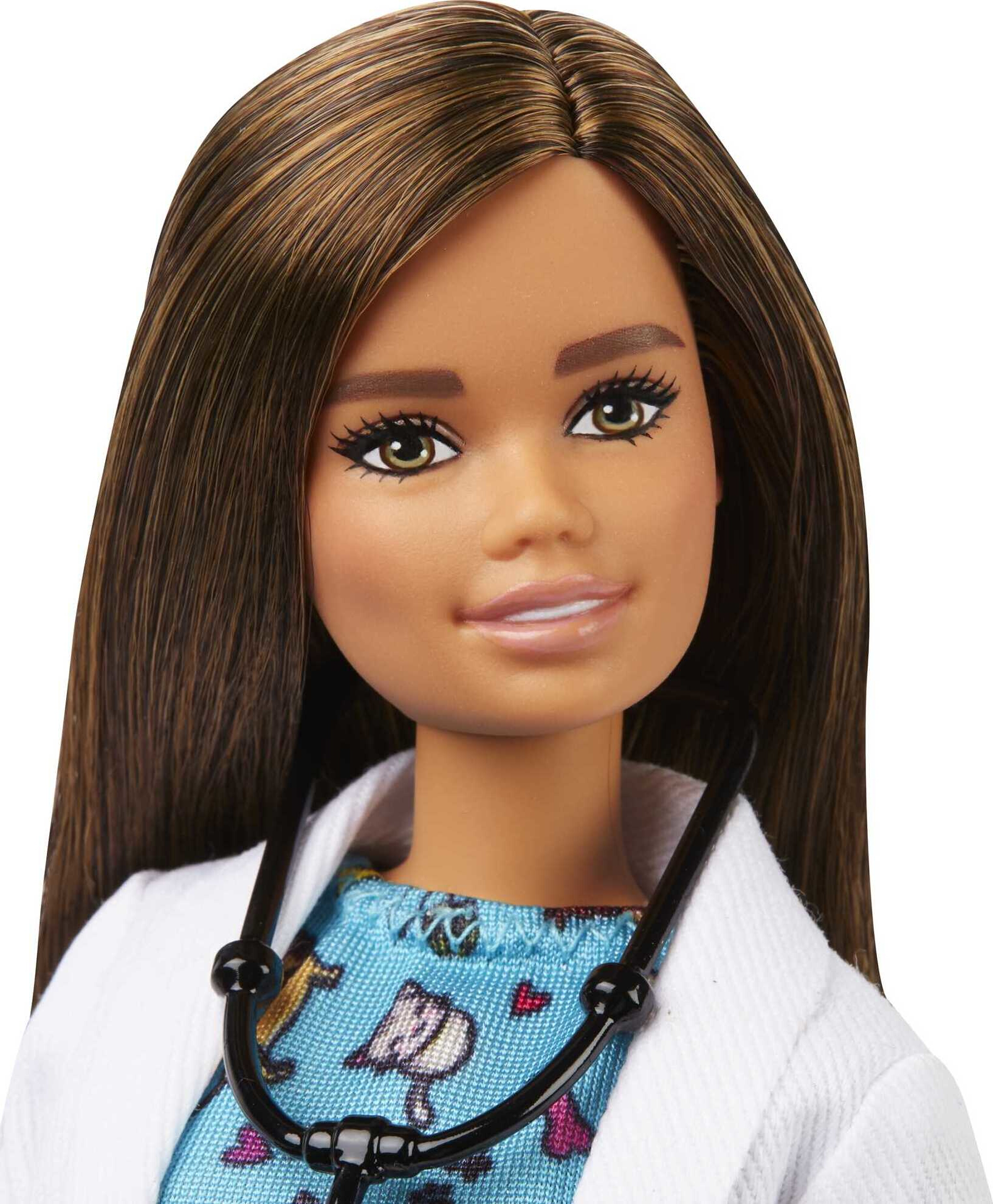 Barbie Pet Vet Fashion Doll Brunette with Medical Coat, Kitten Patient & Accessories - image 3 of 6