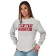 thumbnail image 4 of Off Duty Mermaid Funny Beach Swim Women's Long Sleeve T Shirt Brisco Brands L, 4 of 5
