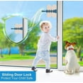 thumbnail image 4 of NOGIS Sliding Glass Door Child Lock (2 Pack)- Baby Safety Slide Window Locks for Kids Proof Patio Closet Doors - No Drilling Tools Needed (White-Blue), 4 of 7
