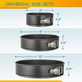 thumbnail image 2 of Springform Pan Set of 3 Non-stick Cheesecake Pan, Leakproof Round Cake Pan Set Includes 3 Pieces 6" 8" 10" Springform Pans, 2 of 7
