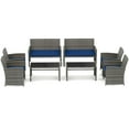 thumbnail image 2 of Costway 8 PCS Patio Conversation Set with Seat Cushions & Tempered Glass Tabletop, Outdoor, 2 of 10