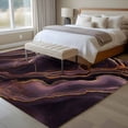 thumbnail image 5 of Abstract Marble Texture 8x10 Area Rug for Living Room Sectional Sofa, Purple Gold Modern Art Washable Non Slip Large Rectangle Area Rug, 5 of 9