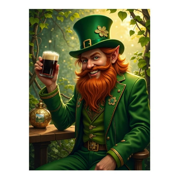Diamond Art Kit for Adults, Leprechaun Celebration Forest Scene Diamond Painting for Adults Beginners, DIY Diamond Art Painting Kits, 5D Diamond Painting Crafts for Home Decor 12x16 Frameless