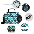 thumbnail image 3 of FORMRS Student Insulated Lunch Bag with Shoulder Strap Reusable Cooler Box for School, Blue Geometric Pattern, 3 of 9