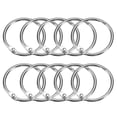 thumbnail image 1 of Unique Bargains Shower Curtain Rings, 20 pack Carbon Steel Round Snap Shower Curtain Hooks, 1.22 Inch Binder Rings (Silver), 1 of 5