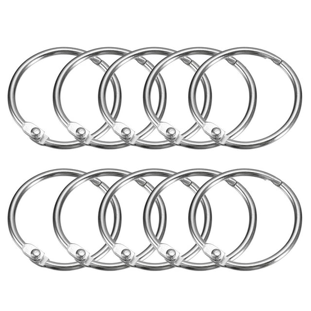 Unique Bargains Shower Curtain Rings, 20 pack Carbon Steel Round Snap Shower Curtain Hooks, 1.22 Inch Binder Rings (Silver)