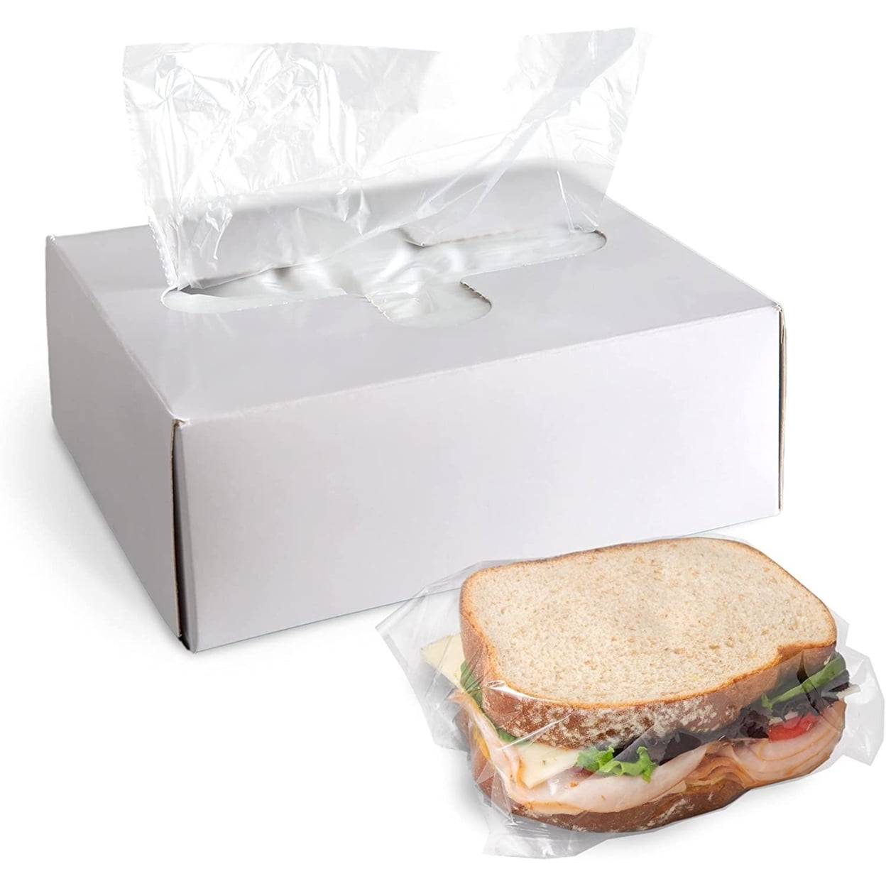 PUREVACY Fold Top Plastic Sandwich Bags 6.5 x 7 Inches. Pack of 2000 Clear  Plastic Sandwich Baggies with Flip-Top Closure, 0.5 Mil Thick Polyethylene