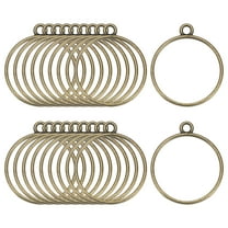20-Pack Open Bezels for Resin, Round Open Back Bezel Pendants for Resin Jewelry Making/DIY Earrings Necklace, Alloy Hollow Frame Pendants [Bronze Tone]