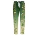 thumbnail image 4 of Domuza St Patricks Day Pajama Pants Men Shamrock Clover Drawstring Elastic Waist Pj Pants Loose Fit Soft Lounge Sleep Pants with Pockets Light Green L, 4 of 5
