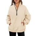 thumbnail image 2 of Women’s Oversized Zip Sweatshirt Loose Fit Long Sleeve Fleece Pullover Hoodie Tops with Pockets Casual Fall Winter Outfits, 2 of 7