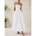 thumbnail image 2 of Vestido largo PRETTYGARDEN para mujer 2025, elegante, sin tirantes, blanco, 2 of 7