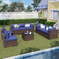 thumbnail image 3 of Sunmthink 10-Piece Wicker Patio Furniture Sets, Outdoor Conversation Set with 4 Inches Thick Cushions and Waterproof Cover, 3 of 6