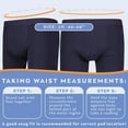 thumbnail image 3 of 6-Pack Wearever Men's Cotton Regular Absorbency Reusable Incontinence Trunk Boxer Brief Navy 3X (Waist 46-48), 3 of 9