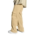 thumbnail image 5 of TOWED22 Cargo Sweatpants for Teen Boys Casual Elastic Waist Drawstring Sweat Pants Teens Active Workout Joggers Pant Pockets Khaki,6-7 Y, 5 of 7