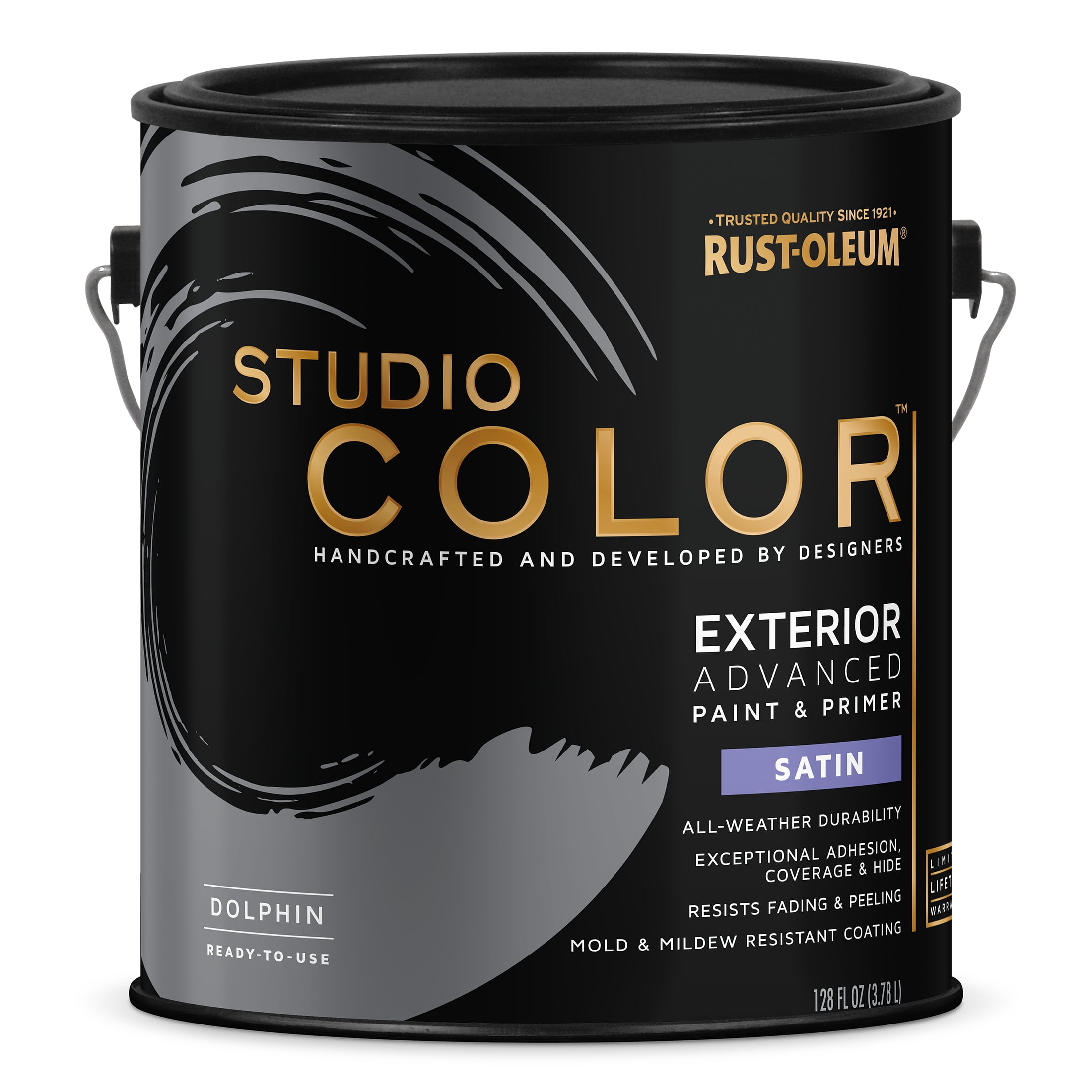 (2 pack) Dolphin, Rust-Oleum Studio Color Exterior Paint + Primer, Satin Finish, Gallon