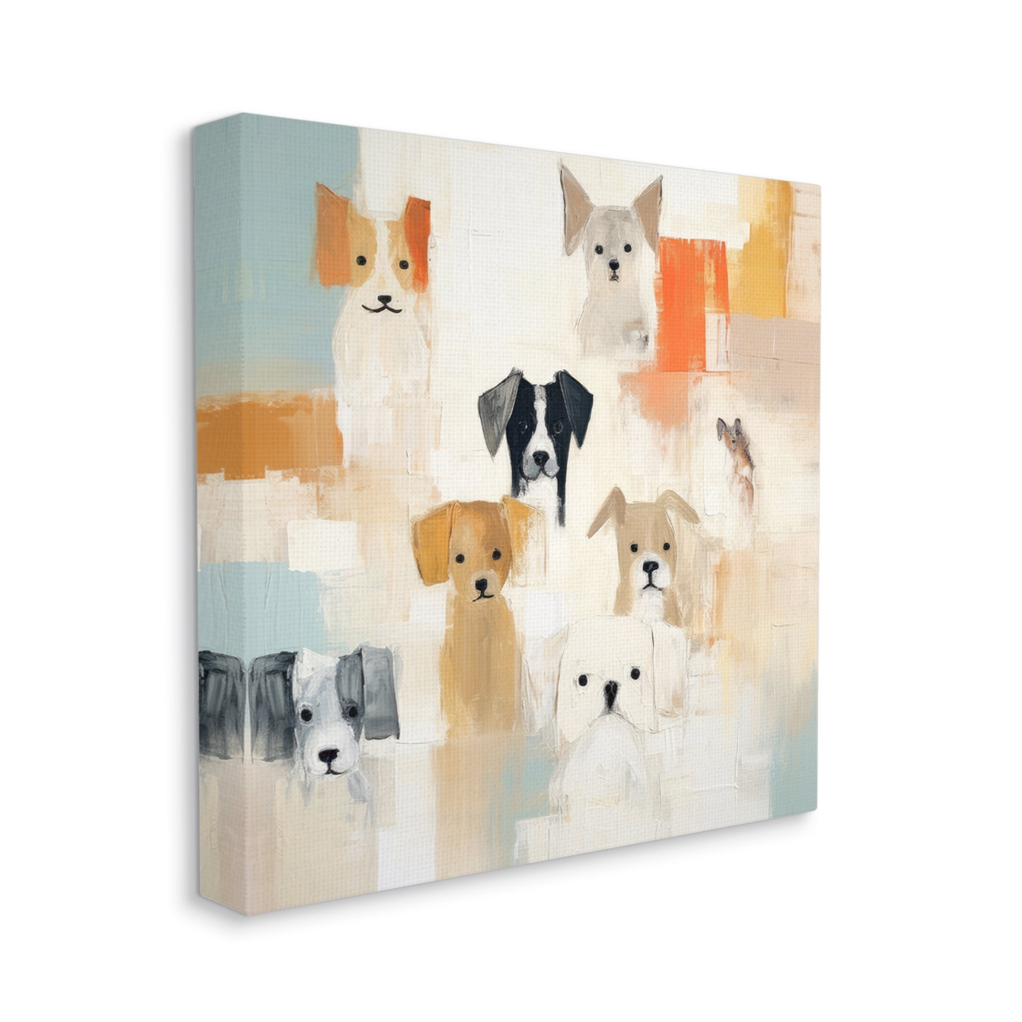 Stupell Industries Modern Dog Collage Animals & Insects Painting Gallery Wrapped Canvas Art Print Wall Art, 36 x 36