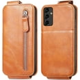 thumbnail image 3 of Zipper Wallet Case for Samsung Galaxy A14 5G with Card Holder Slot, PU Leather Adjustable Kickstand Flip Handbag Phone Cover for Samsung Galaxy A14 5G SDLL Orange, 3 of 14