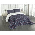 thumbnail image 3 of Ambesonne Anchor Quilted Bedspread Set 3 Pcs, Abstract Sea Grunge Worn, King Size, Vermilion Dark Blue, 3 of 5