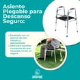 thumbnail image 4 of Andadera para Adulto Mayor con Asiento Plegable | Altura Ajustable 74–92 cm con 8 Niveles | Aluminio Ultraligero Antioxidante | Soporta hasta 100 kg | Color Plata, 4 of 10