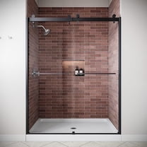 Livenza 60" x 76" Semi-Frameless Sliding Shower Door with 5/16" Tempered Clear Glass and Matte Black Hardware, SKU: DSD-3408-222-BL