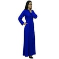 thumbnail image 2 of Bimba Robe Jilbab Unie à Col Mandarin pour Femme avec Poches, Manches Longues, Maxi, 2 of 9