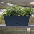 thumbnail image 2 of Bloem Lucca 18" Navy Self-Watering Oval Window Box Garden Planter Pot for Indoor and Outdoor Gardening, 2 of 6