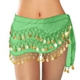 thumbnail image 2 of Belly Dance Hip Scarf, Belly Dance Skirt Chiffon Belly Dance Belt with 128 Gold Coins Belly Dancing Skirts Wrap For Performances And Parties, 2 of 4