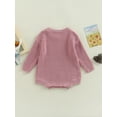 thumbnail image 5 of Musuos Baby Knit Romper, 3 6  9 12 24M Long Sleeve Crew Neck Solid Fall Winter Bodysuit for Girls Boys, 5 of 9