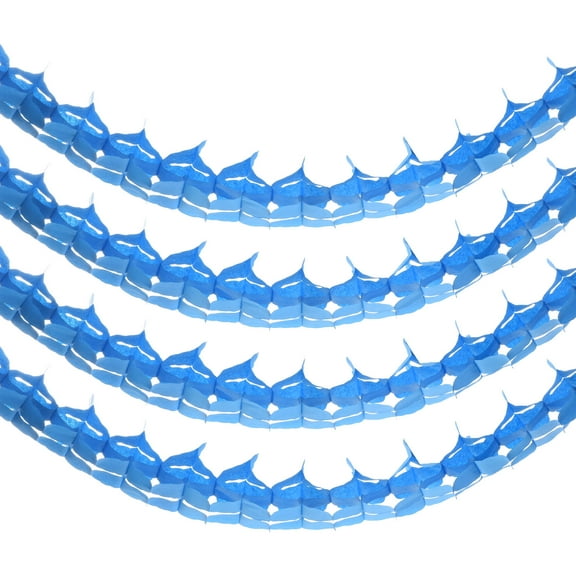 Uxcell 4Pcs Total 40Ft Four-Leaf Tissue Paper Garland Hanging Streamers, Sky Blue