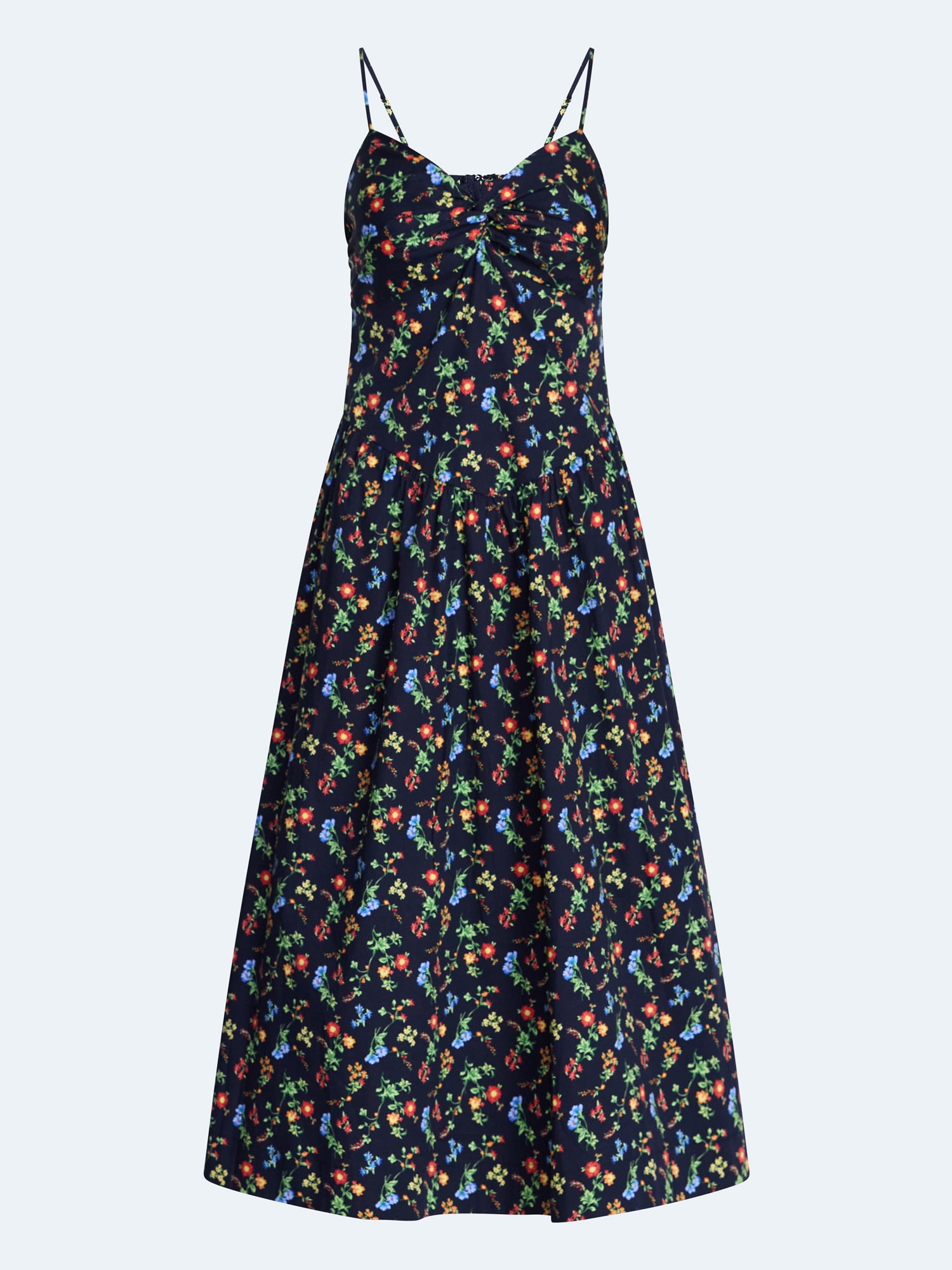 Free Assembly Women's Twist Front Sleeveless Maxi Dress with Drop Waist, Sizes XS-XXL