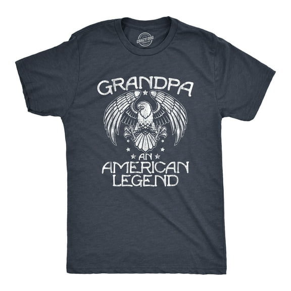 Mens Grandpa An American Legend T Shirt Funny Cool Grandparent Tee for Guys Graphic Tees